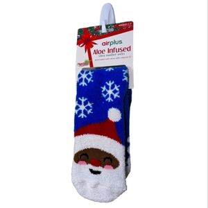 Santa Socks Christmas Holiday Festive Aloe Infused Soft Luxury Vitamin E Xmas